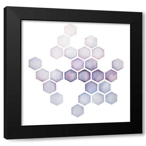 ALVEOLI LILAC Black Modern Wood Framed Art Print by Atelier B Art Studio