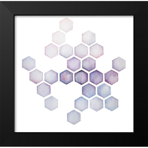 ALVEOLI LILAC Black Modern Wood Framed Art Print by Atelier B Art Studio