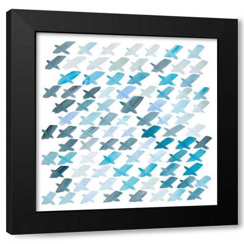 X PATTERN Black Modern Wood Framed Art Print by Atelier B Art Studio
