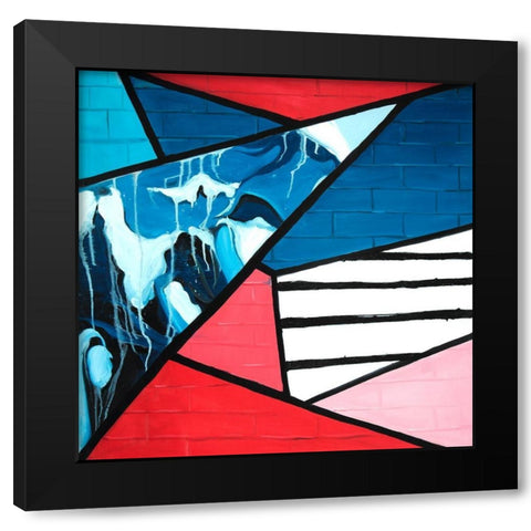DIAGONAL UNITY Black Modern Wood Framed Art Print with Double Matting by Atelier B Art Studio