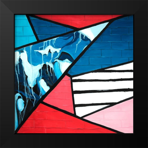 DIAGONAL UNITY Black Modern Wood Framed Art Print by Atelier B Art Studio