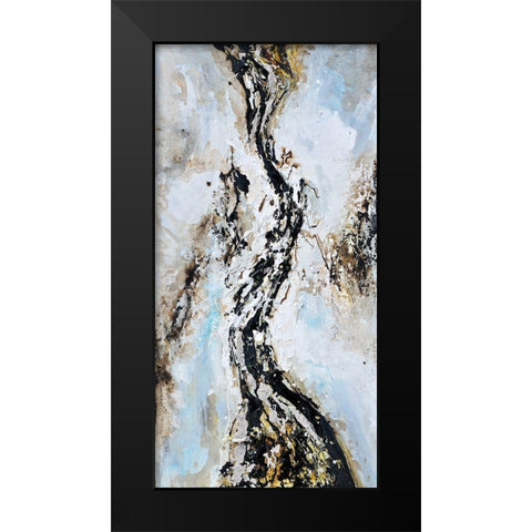 ABSTRACT AND TEXTURIZED PAINT SPLASH Black Modern Wood Framed Art Print by Atelier B Art Studio