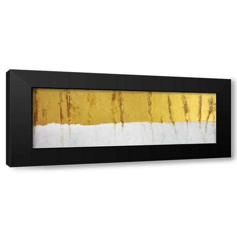 GOLDEN STRIPE Black Modern Wood Framed Art Print with Double Matting by Atelier B Art Studio