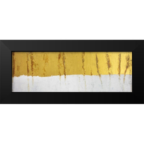 GOLDEN STRIPE Black Modern Wood Framed Art Print by Atelier B Art Studio