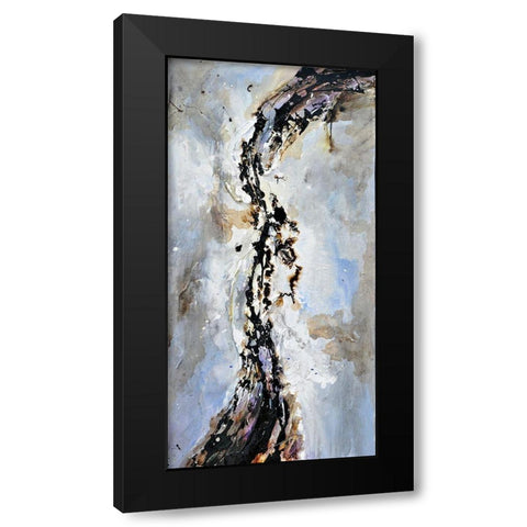 TEXTURIZED ABSTRACT WAVE Black Modern Wood Framed Art Print by Atelier B Art Studio