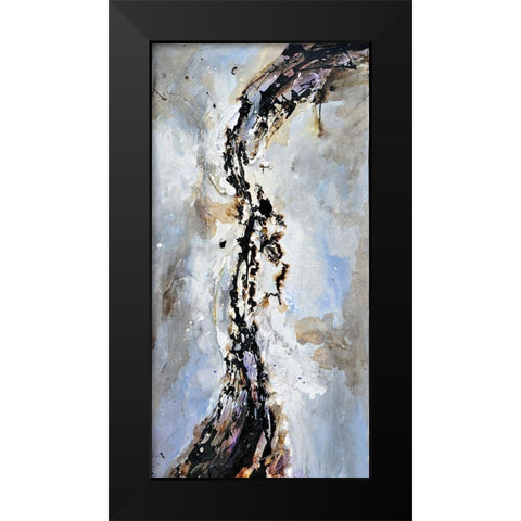 TEXTURIZED ABSTRACT WAVE Black Modern Wood Framed Art Print by Atelier B Art Studio