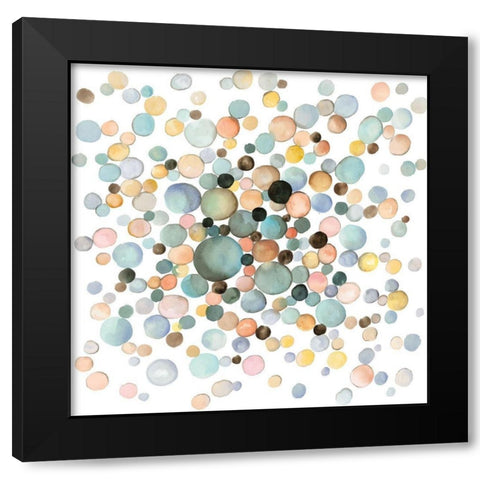 LITTLE BUBBLES Black Modern Wood Framed Art Print by Atelier B Art Studio