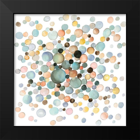 LITTLE BUBBLES Black Modern Wood Framed Art Print by Atelier B Art Studio