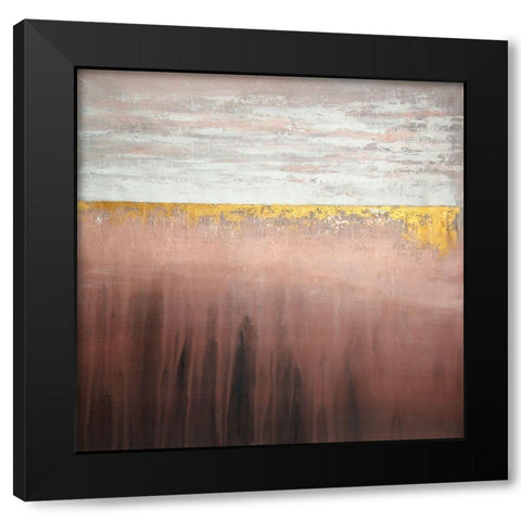 GOLDEN PINK Black Modern Wood Framed Art Print by Atelier B Art Studio