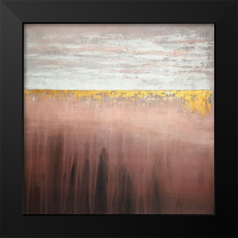 GOLDEN PINK Black Modern Wood Framed Art Print by Atelier B Art Studio