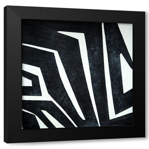 LABYRINTH Black Modern Wood Framed Art Print with Double Matting by Atelier B Art Studio
