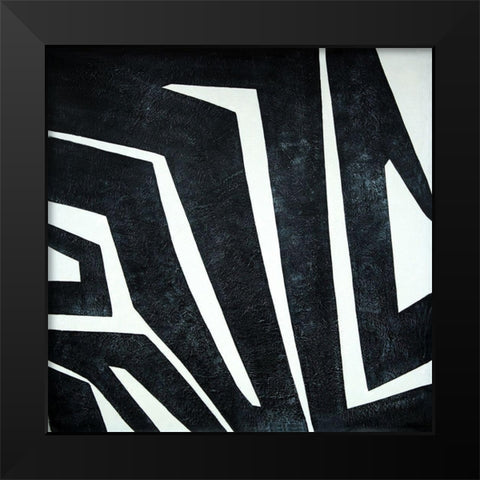 LABYRINTH Black Modern Wood Framed Art Print by Atelier B Art Studio