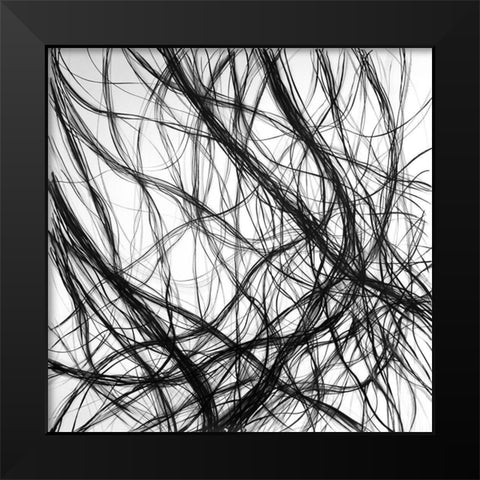 CONNECTION Black Modern Wood Framed Art Print by Atelier B Art Studio