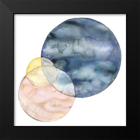 CIRCLES Black Modern Wood Framed Art Print by Atelier B Art Studio