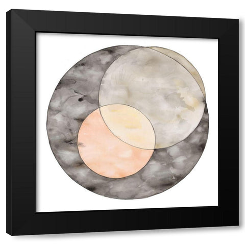 CIRCLES CROSSING Black Modern Wood Framed Art Print with Double Matting by Atelier B Art Studio