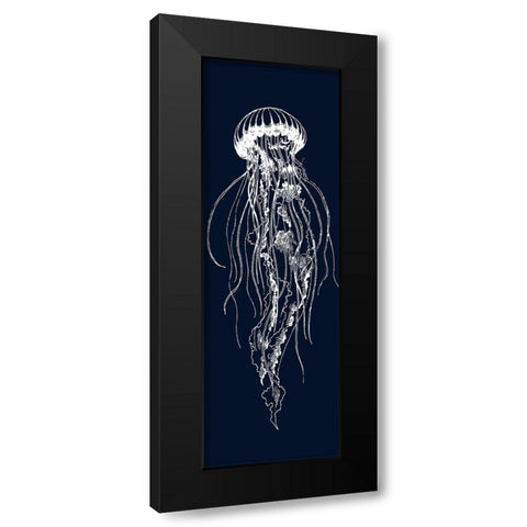 WHITE JELLYFISH ILLUSTRATION Black Modern Wood Framed Art Print by Atelier B Art Studio