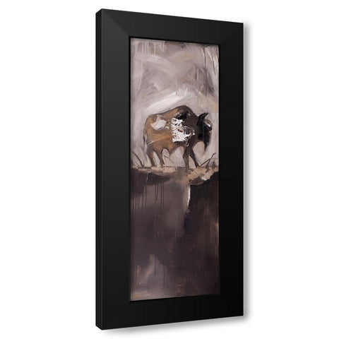 ABSTRACT BUFFALO Black Modern Wood Framed Art Print by Atelier B Art Studio