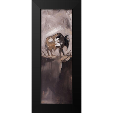 ABSTRACT BUFFALO Black Modern Wood Framed Art Print by Atelier B Art Studio
