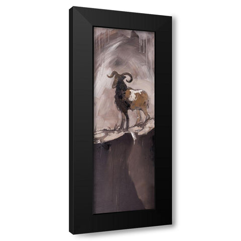 ABSTRACT PROUD AERIES Black Modern Wood Framed Art Print with Double Matting by Atelier B Art Studio