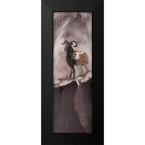 ABSTRACT PROUD AERIES Black Modern Wood Framed Art Print by Atelier B Art Studio