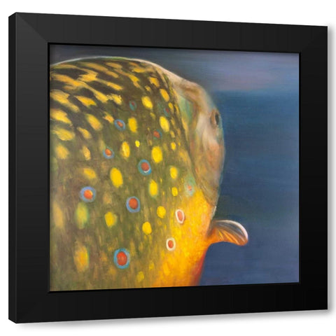 Golden Trout Fish Black Modern Wood Framed Art Print by Atelier B Art Studio