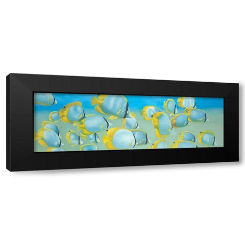 Butterfly Fishs Black Modern Wood Framed Art Print by Atelier B Art Studio