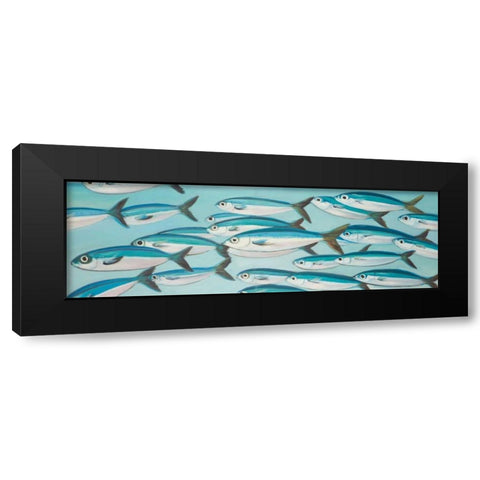 Small Fishs of Caesio Caerulaurea Black Modern Wood Framed Art Print by Atelier B Art Studio