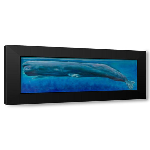 Sperm Whale Black Modern Wood Framed Art Print with Double Matting by Atelier B Art Studio