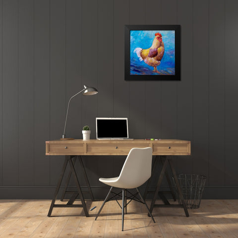 Beautiful Rooster Black Modern Wood Framed Art Print by Atelier B Art Studio