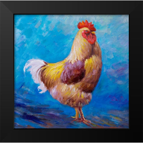 Beautiful Rooster Black Modern Wood Framed Art Print by Atelier B Art Studio