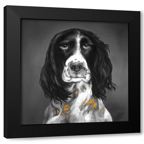 Beautiful English Springer Spaniel Black Modern Wood Framed Art Print by Atelier B Art Studio