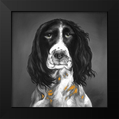 Beautiful English Springer Spaniel Black Modern Wood Framed Art Print by Atelier B Art Studio