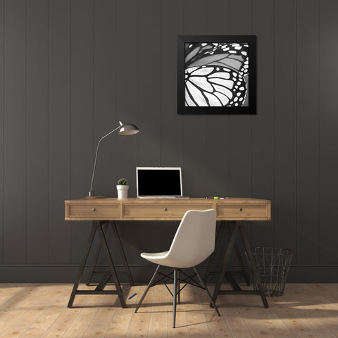 Black and White Monarch Black Modern Wood Framed Art Print by Atelier B Art Studio