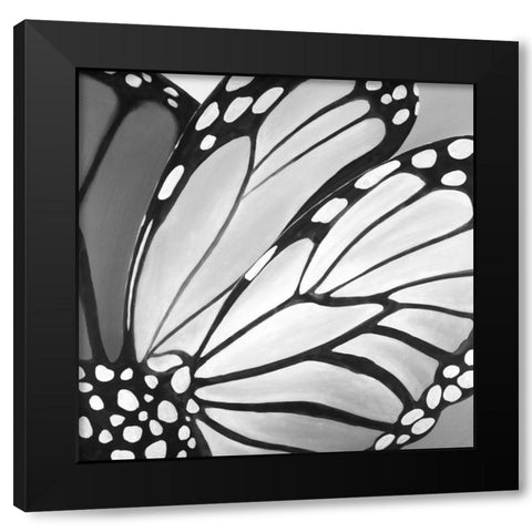 Butterfly Wings Black Modern Wood Framed Art Print with Double Matting by Atelier B Art Studio