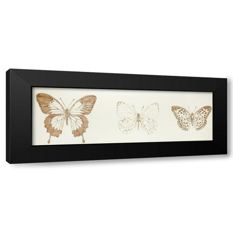 Butterflies Sketch Black Modern Wood Framed Art Print with Double Matting by Atelier B Art Studio