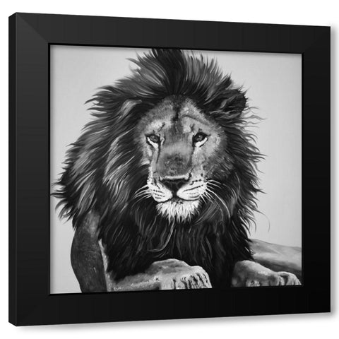 THE LION KING Black Modern Wood Framed Art Print with Double Matting by Atelier B Art Studio