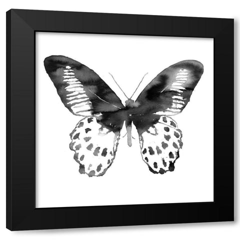 BLACK BUTTERFLY Black Modern Wood Framed Art Print by Atelier B Art Studio