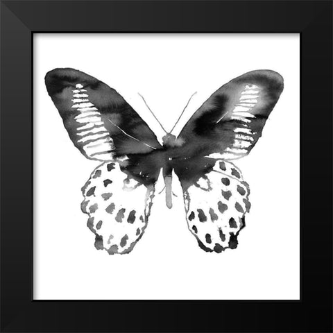 BLACK BUTTERFLY Black Modern Wood Framed Art Print by Atelier B Art Studio