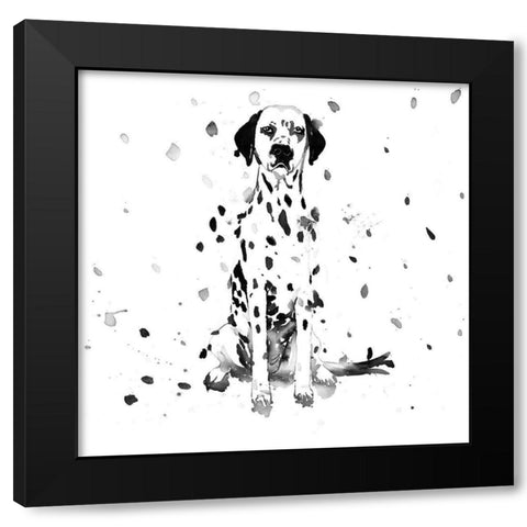 DALMATIAN DOG Black Modern Wood Framed Art Print with Double Matting by Atelier B Art Studio