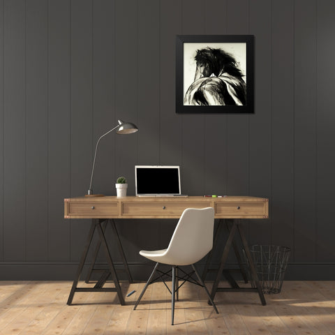 CLASSICAL HORSE Black Modern Wood Framed Art Print by Atelier B Art Studio