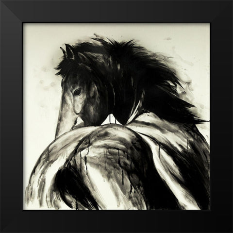 CLASSICAL HORSE Black Modern Wood Framed Art Print by Atelier B Art Studio