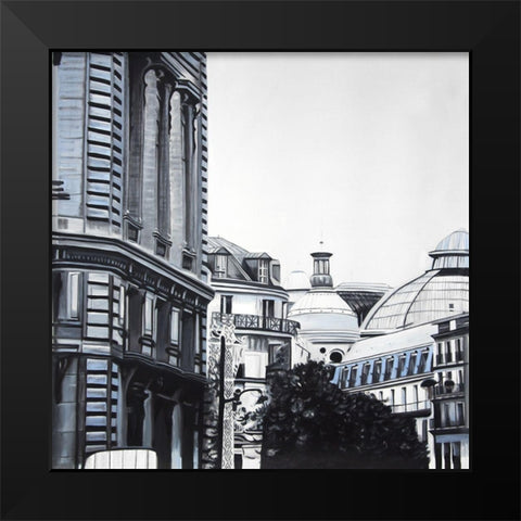 HISTORIC DOWNTOWN Black Modern Wood Framed Art Print by Atelier B Art Studio