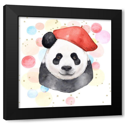 ARTIST PANDA Black Modern Wood Framed Art Print by Atelier B Art Studio