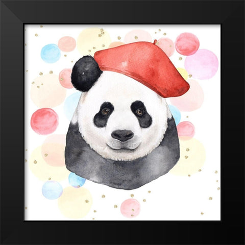ARTIST PANDA Black Modern Wood Framed Art Print by Atelier B Art Studio