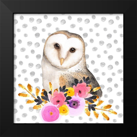 BEAUTIFUL OWL Black Modern Wood Framed Art Print by Atelier B Art Studio