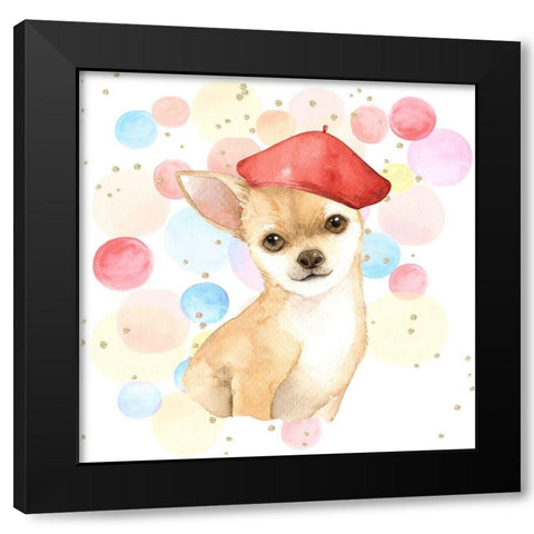 CHIHUAHUA DOG ARTIST Black Modern Wood Framed Art Print with Double Matting by Atelier B Art Studio
