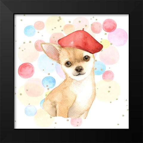 CHIHUAHUA DOG ARTIST Black Modern Wood Framed Art Print by Atelier B Art Studio
