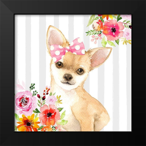 CHIHUAHUA DOG Black Modern Wood Framed Art Print by Atelier B Art Studio