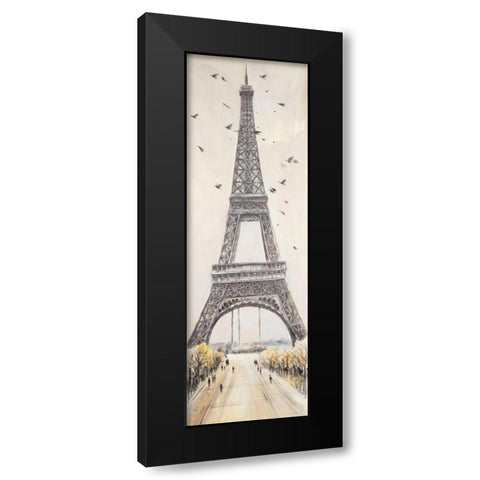 Eiffel Tower in Paris Black Modern Wood Framed Art Print with Double Matting by Atelier B Art Studio