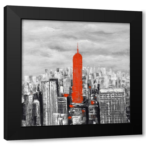 Empire State Building of New-York Black Modern Wood Framed Art Print with Double Matting by Atelier B Art Studio